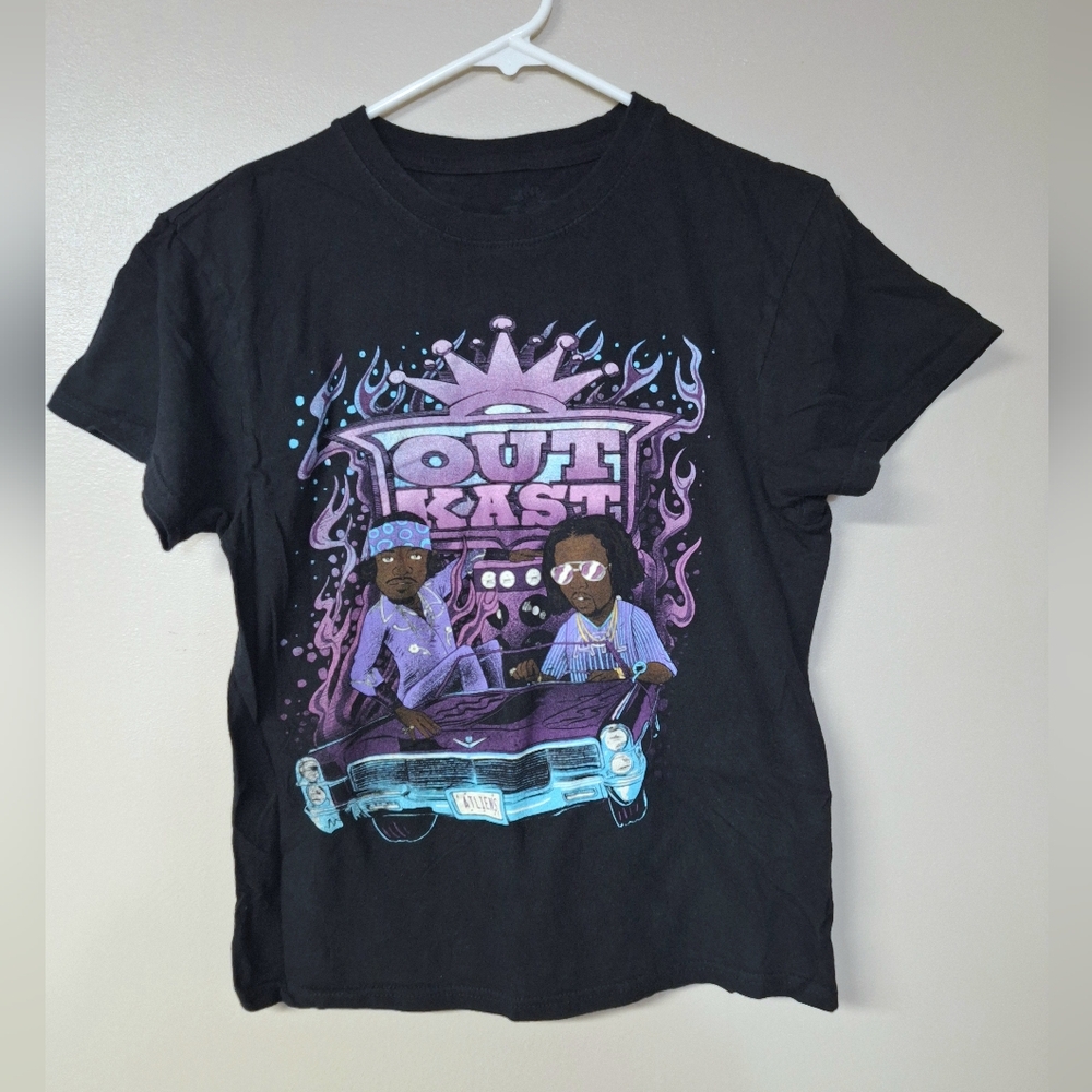 Outkast Atliens Mens S Black Graphic T-Shirt Lowrider Hip Hop Rap Cartoons - Picture 8 of 10